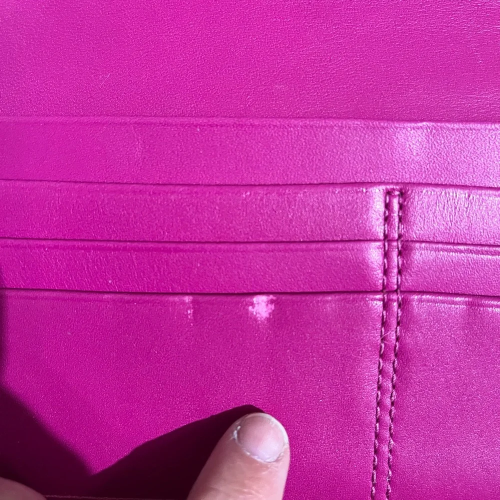 Coach Women's Fuchsia Leather Wallet - Picture 4 of 5